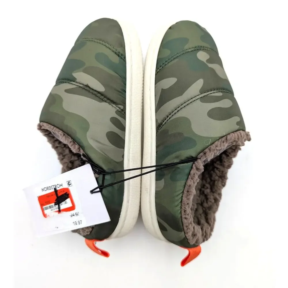 Nordstrom Rack Slip On Camouflage House Slippers Kids' Olive Size US11-12